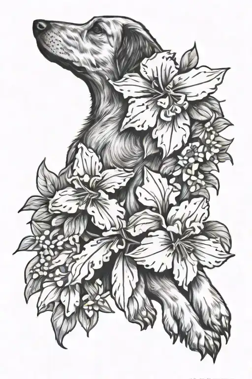 Dog Paws And Larkspur