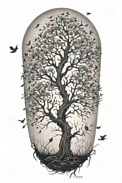 Tree With Birds Sitting In It