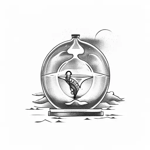 Hourglass With Sea Coast Beach