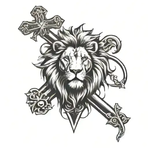 Lion With Cross