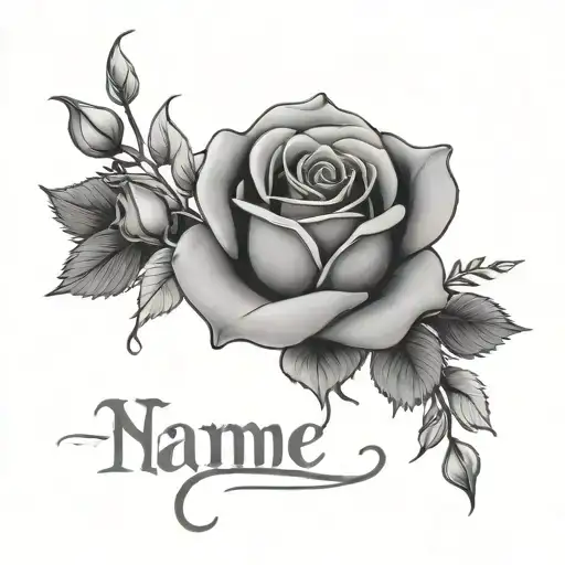 Rose And Name Written