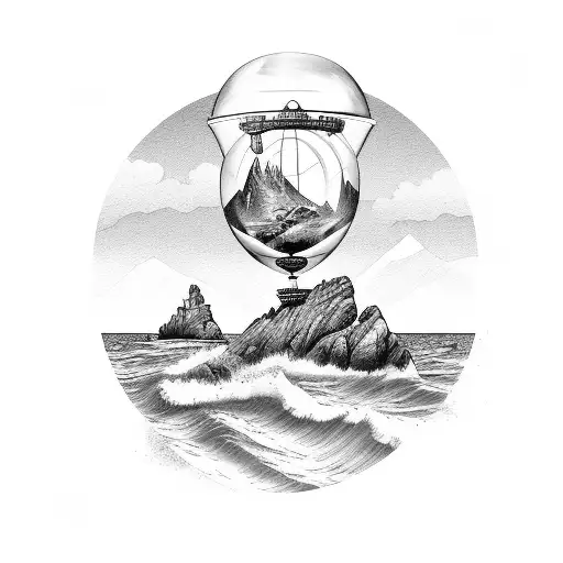 Appenzell Mountain Dog In Hourglass With Sea Coast Beach