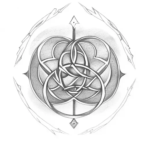 Sketch A Unique Interpretation Of The Triquetra Merging With The Branches Of The Norse Tree Of Life