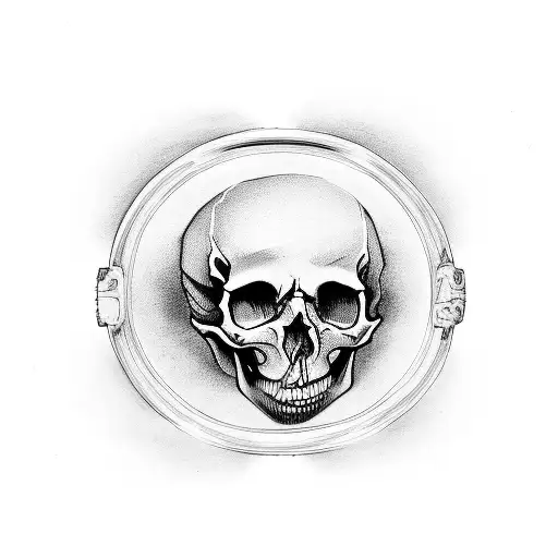 Skull Looking In Mirror To Woman