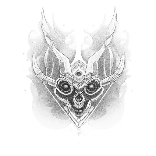 An Intricate Black And Grey Tattoo Of A Retro Video Game Console