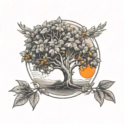 Orange Tree And Saw