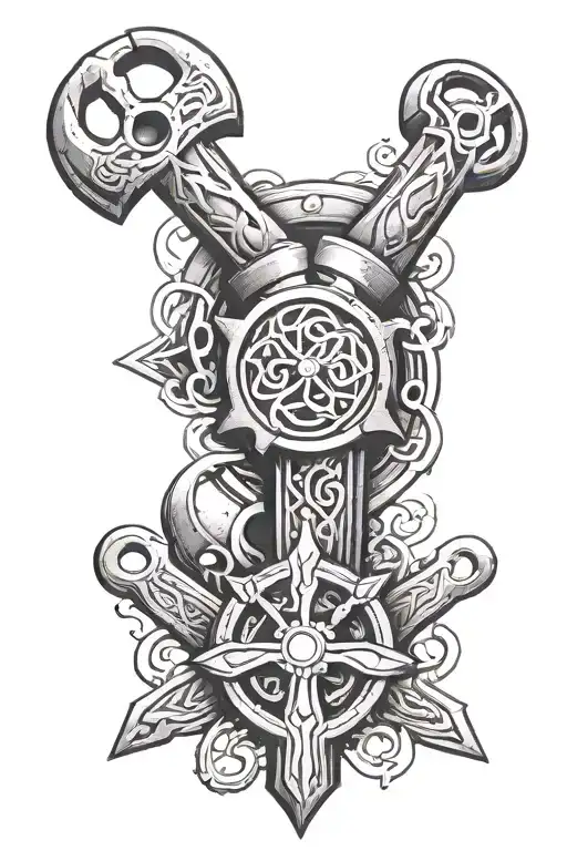 Rustic Celtic With Piston And Spanner