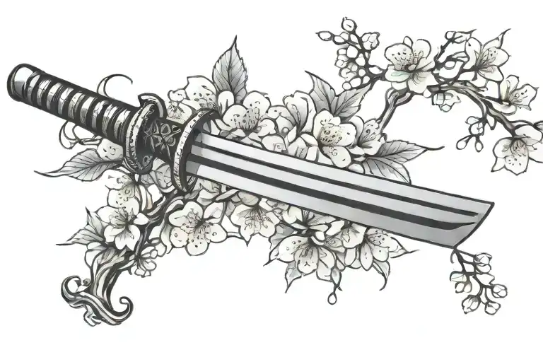 Katana With Cherry Blossoms