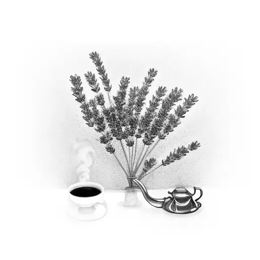 A Tea Kettle Pouring Out A Stream Of Lavender Flowers That Turn Into Pages Of A Book