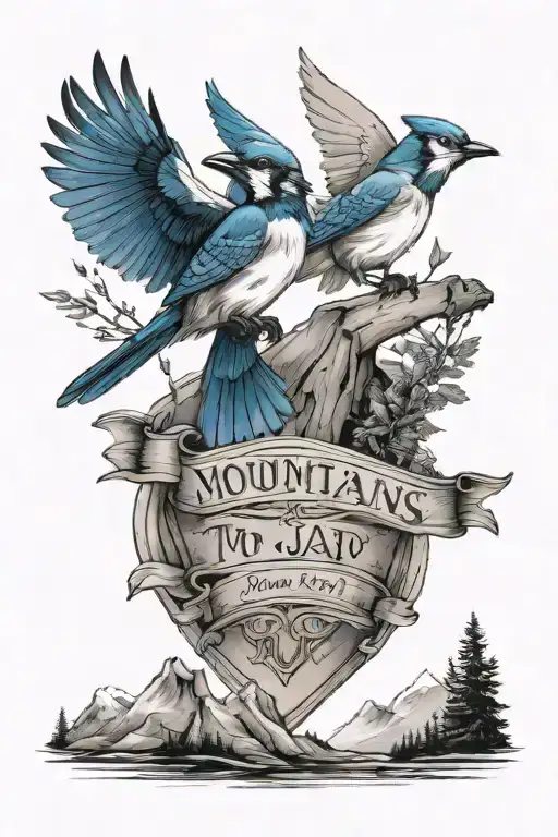 Mountains With Two Blue Jays And You Raise Me Up Quote In It With The Armor