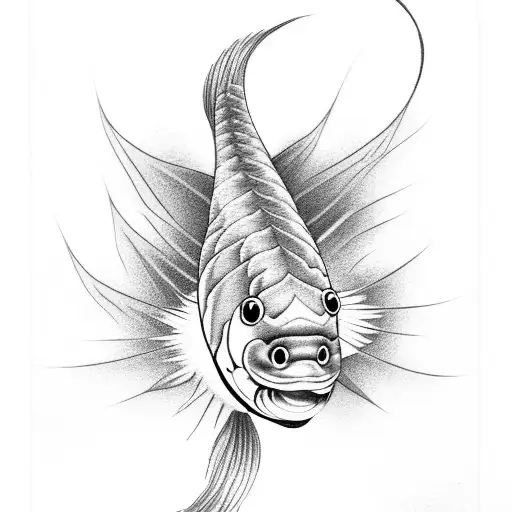 Long Tailed Fish With Japanese Cloud