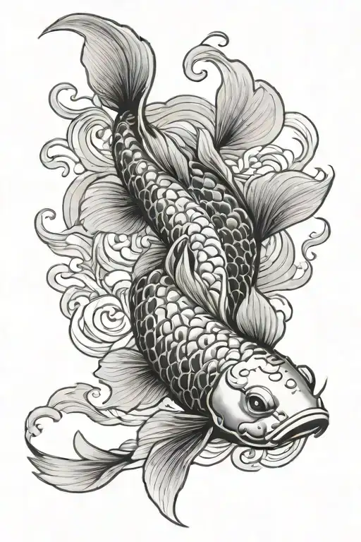 Koi Fish Swimming Gracefully