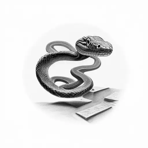 A Snake Weaving Through A Greek Column