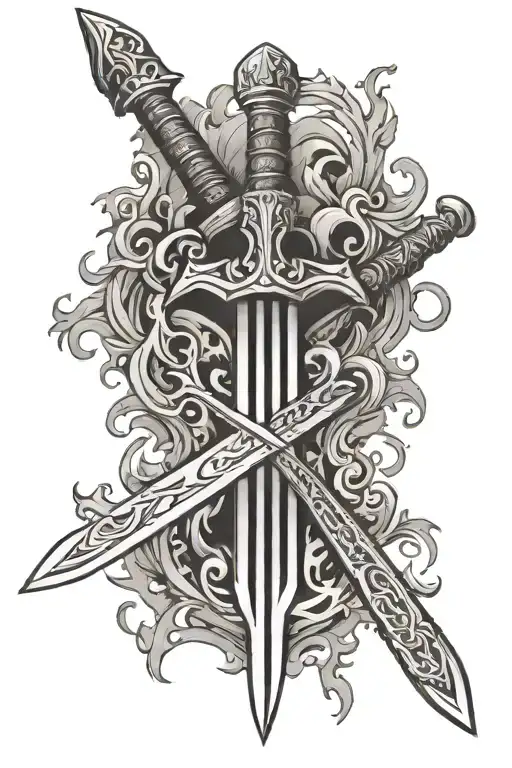 Mighty Sword With Flames Of Fire