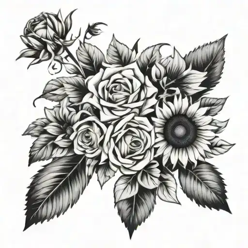 Sunflower Rose Daisie Bouquet