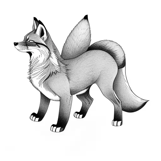 Masculine Fox Infront Of A Wooded Backround