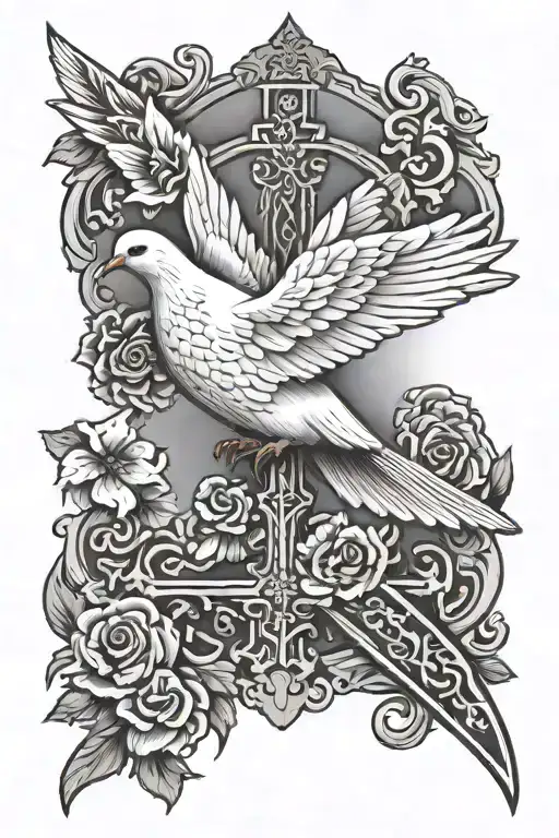 White Dove With A Cross