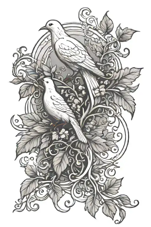 Vines And A White Dove