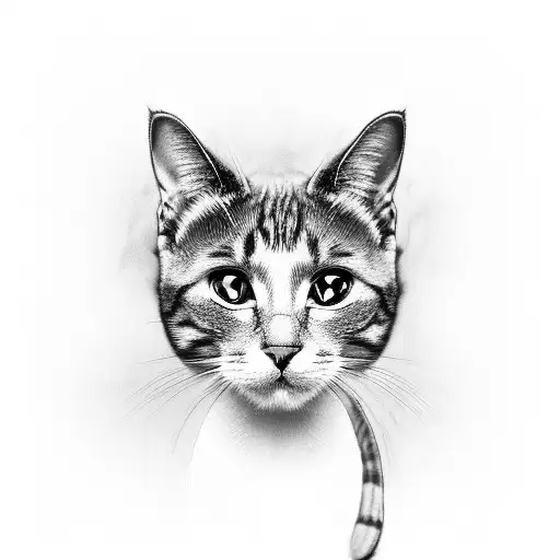 A Black And Grey Portrait Of A Cat Wearing Boxing Gloves