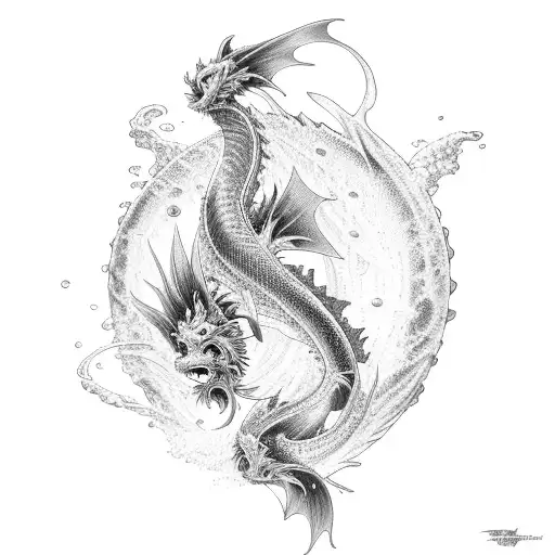 Koi Fish Dragon Waterfall
