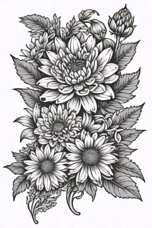 Chrysanthemum And Daisy With Names Gabriel And Kaylyn