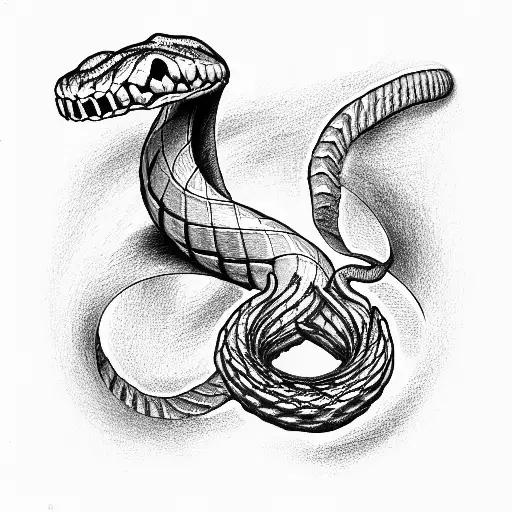 Snake That Only Consists Of Bones And Ribs
