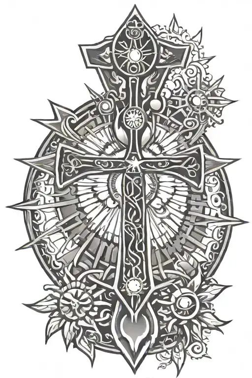 Spiritual Ankh With Eye And Sun Rays