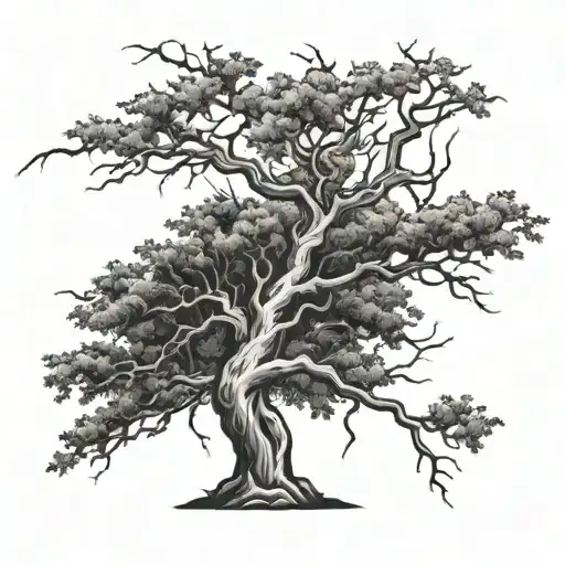 Lightning Striking A Tree Branches