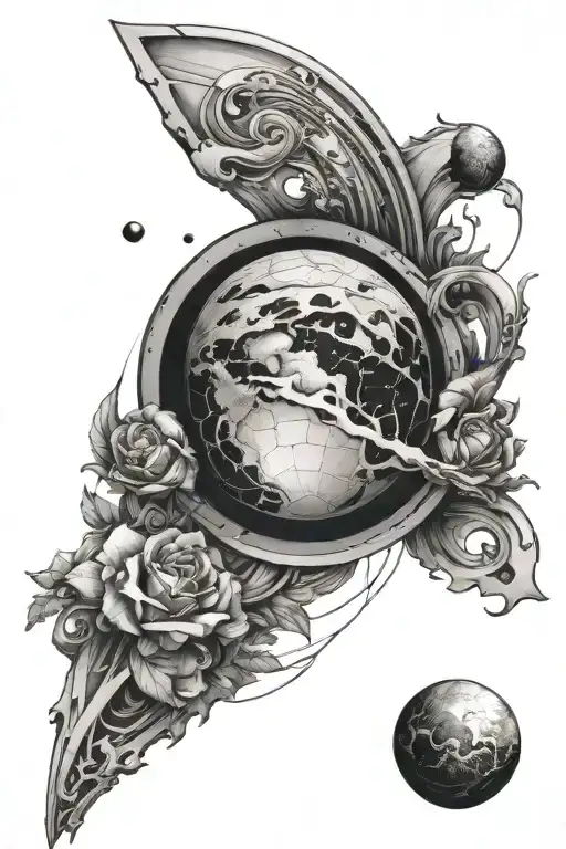 Planet Tattoo With