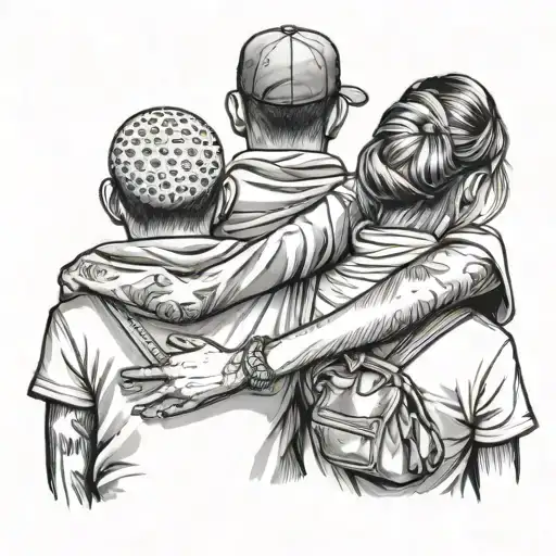 2 Brothers And A Sister With Their Backs To The Neighborhood