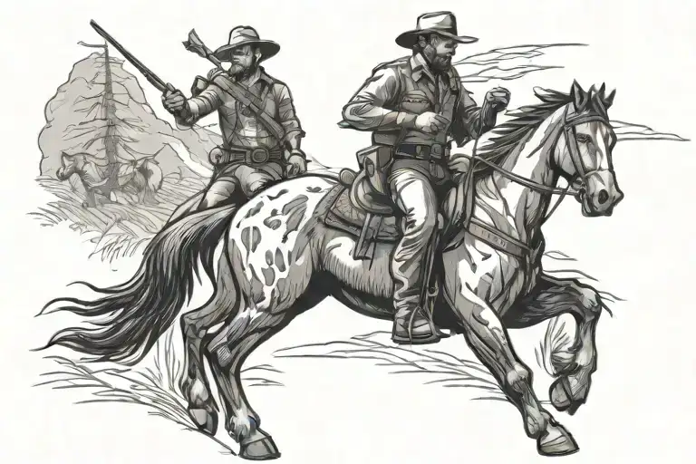 Arthur Morgan Riding A Horse