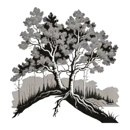 Aspen Tree Silhouette