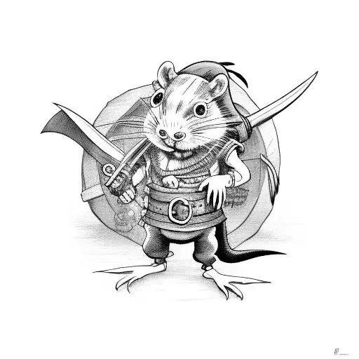 Pirate Rat With Barrel
