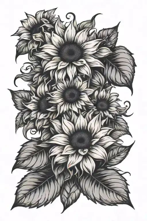 Ti Leaf Lei Made Of Sunflowers