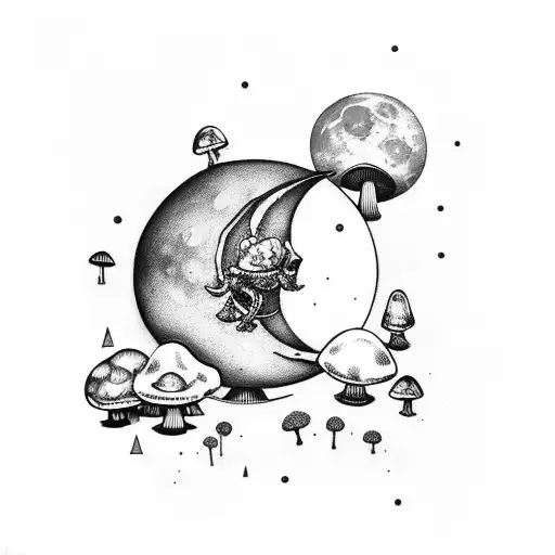 Moon And Mushrooms