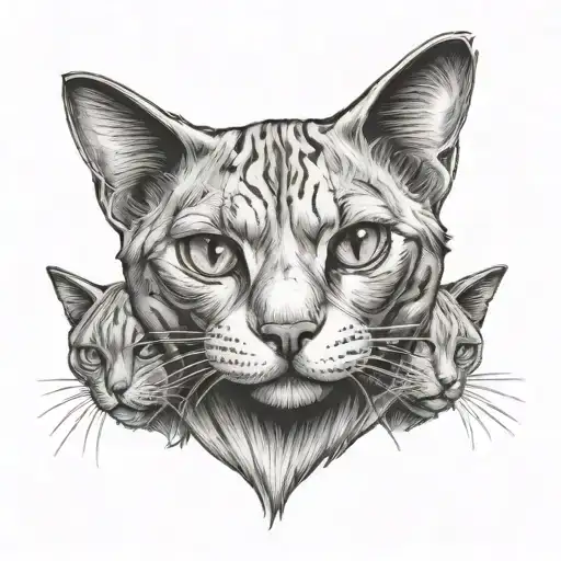 Cat With Three Heads