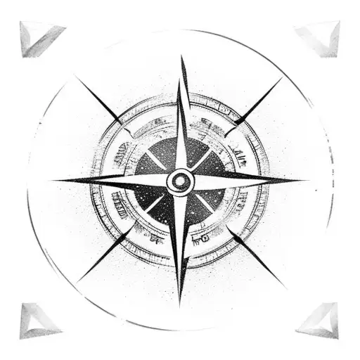 Arrow Compass Pointing Towards A Surfing Beach