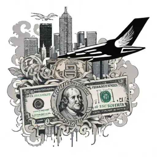 Miami Skyline With Money Surrounding