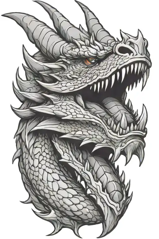 Dragon Head In The Style Of Dungeons And Dragons
