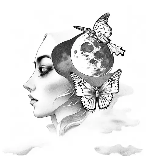 Moon And Butterfly