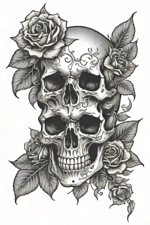 Skull And Flowers