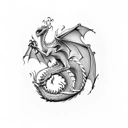 A Dragon Holding The Number 23 In Its Claws