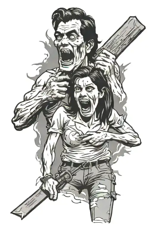 Evil Dead With Ash And Mia