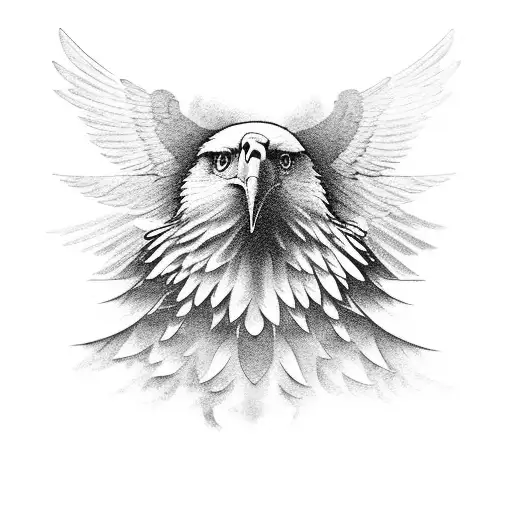 Eagle With Wings Raised