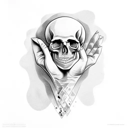 Hourglass With Skull Hand