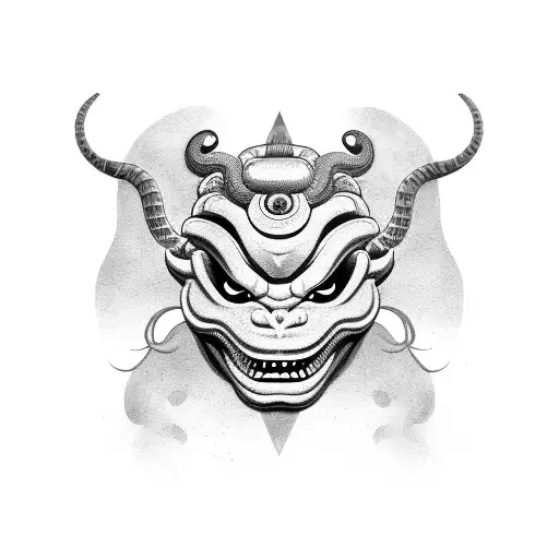Oni Mask With Snake