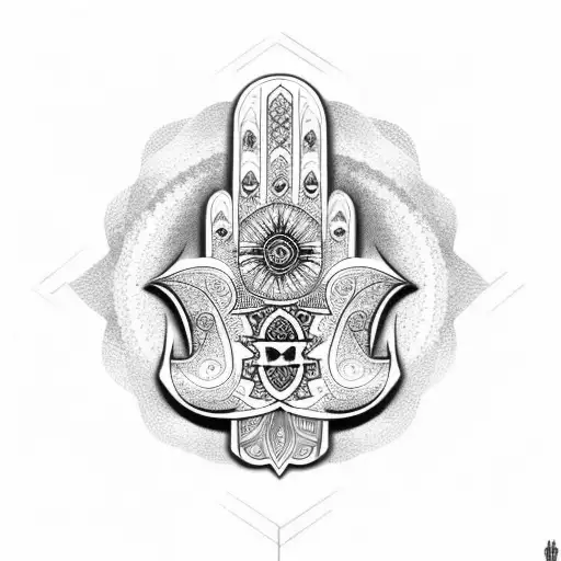 Hamsa Symbol With Mandala