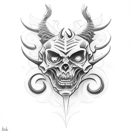 Satanic Tattoo Black And Red