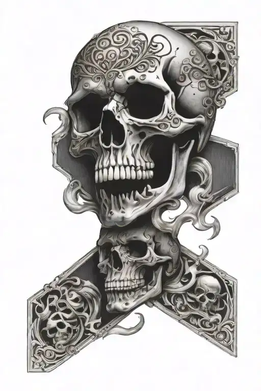 Skull Cards Forming The Shape