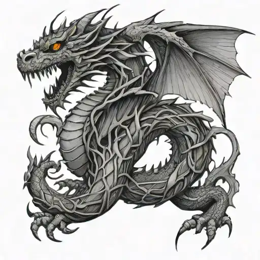 A Dragon Made Out Of Lines Of Code